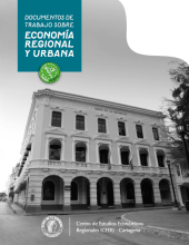 Portada de la colección Documentos de Trabajo sobre Economía Regional y Urbana, que evoca la historia del Banco de la República. 